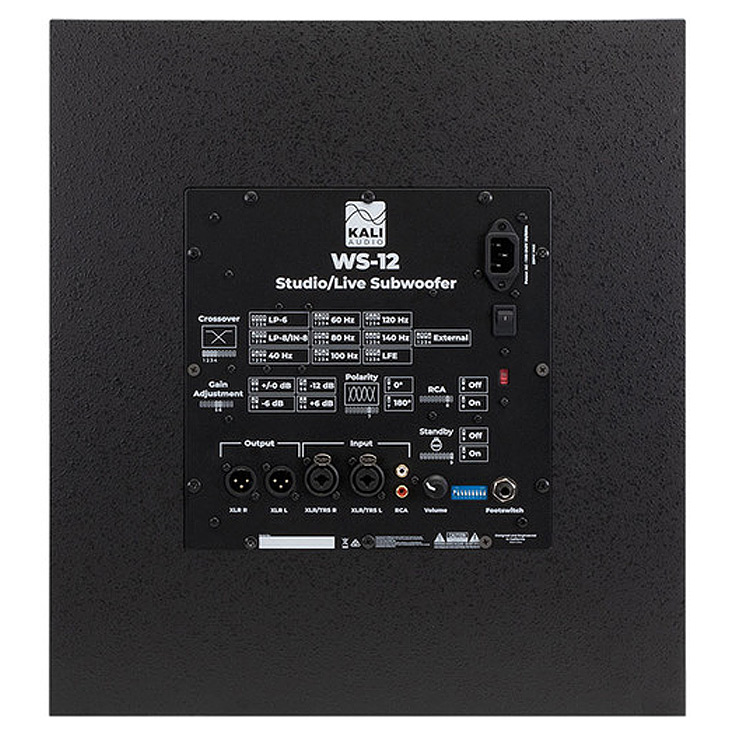 Kali Audio WS 12 rear back pannel DIP inputs
