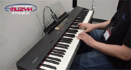 demo Roland FP-50 - przenośne cyfrowe pianino dla profesjonalnego pianisty / stage piano z klawiaturą z wymykiem (podwójna repetycja) z barwami fortepianów z rezonansem sympatycznym