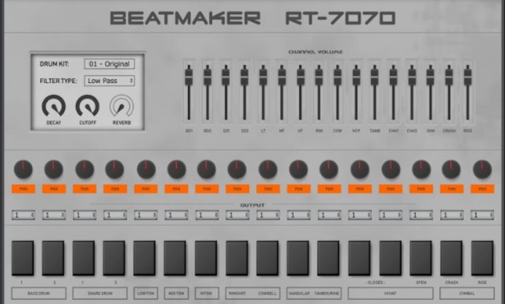Beatmaker RT-7070 - darmowy rompler perkusyjny inspirowany Rolandem TR-707