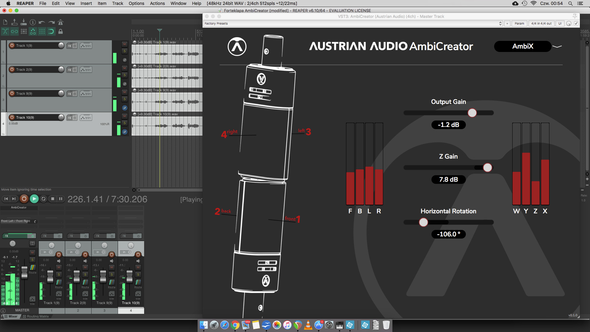 Austrian Audio AmbiCreator OC818 LiveSet plug in ambisonic VR 360deg sound Reaper