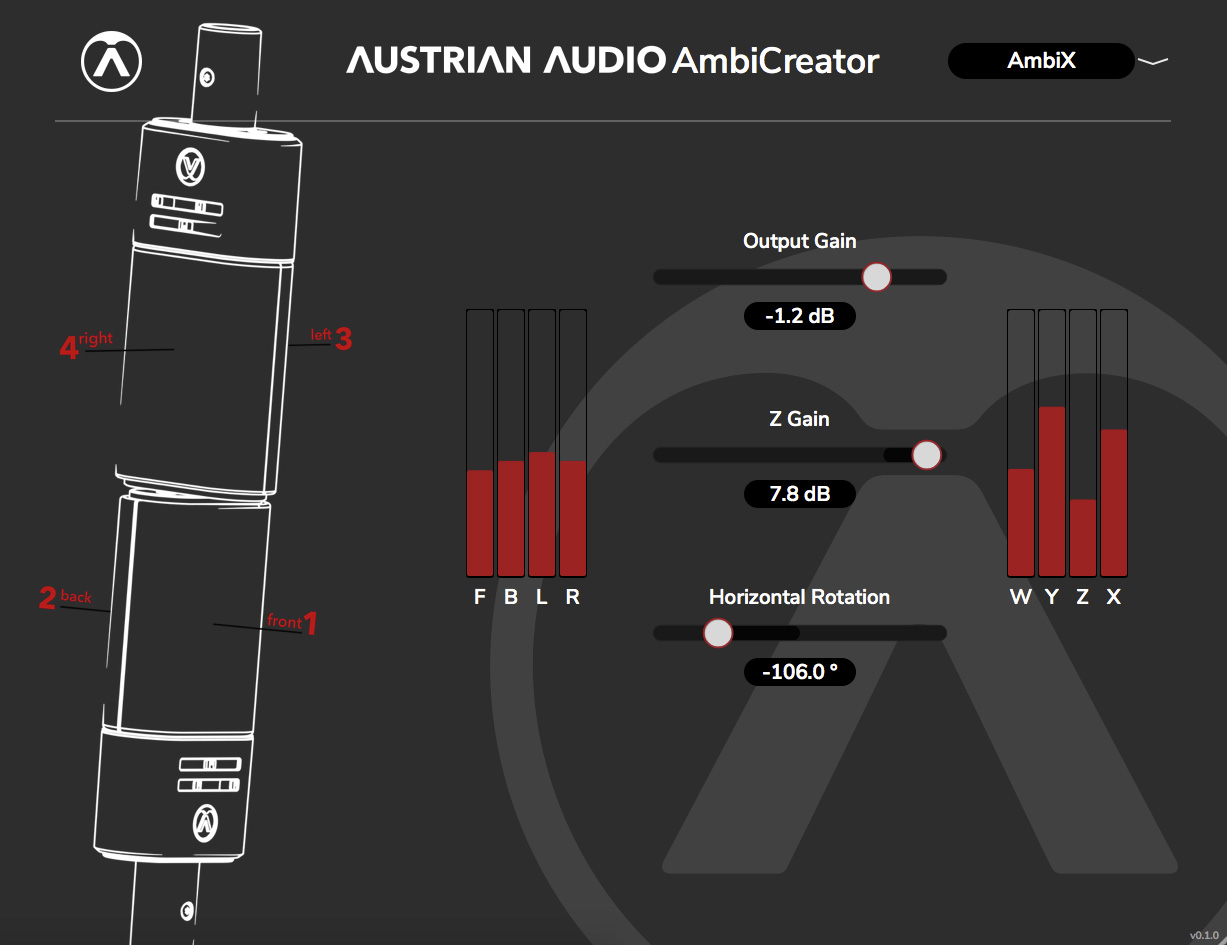 Austrian Audio AmbiCreator OC818 LiveSet plug in ambisonic VR 360deg sound plug in